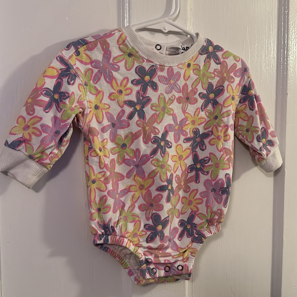 Flower print bubble romper